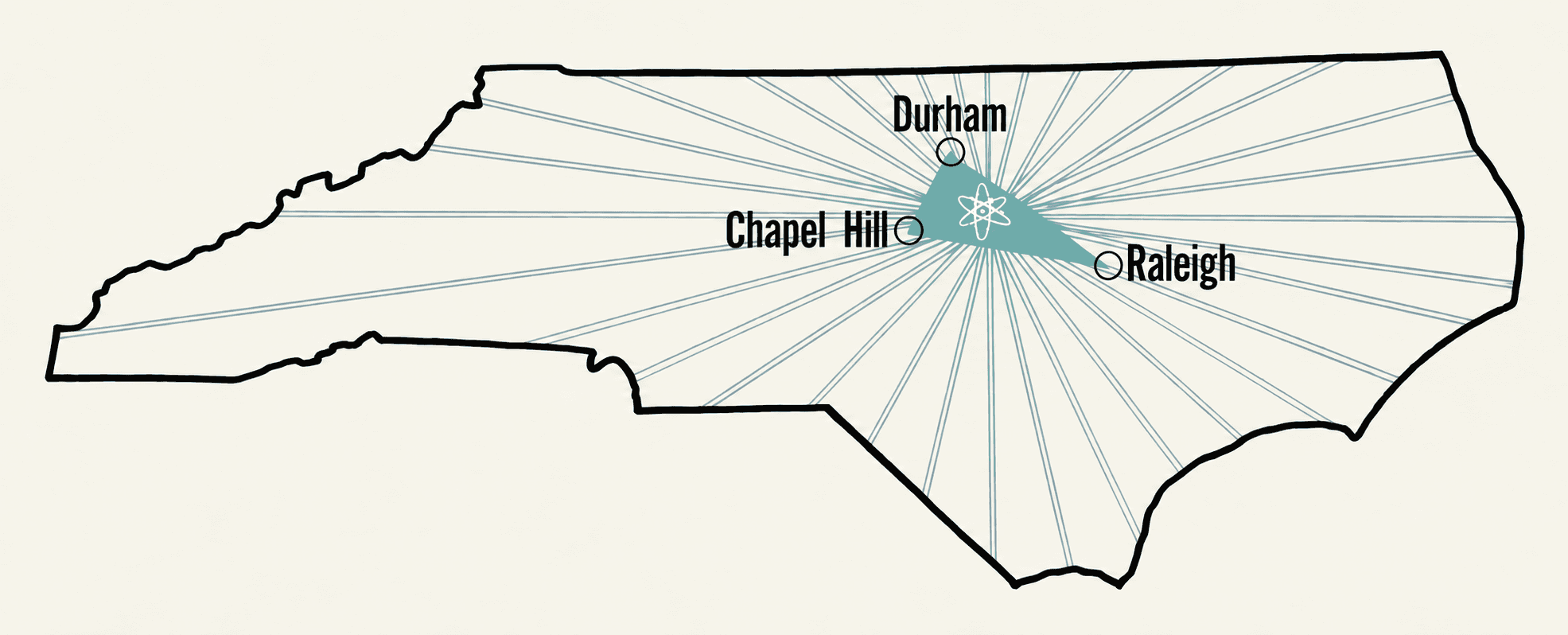 Map of North Carolina highlighting Beelieve OT's Triangle service area around Raleigh, Durham, and Chapel Hill